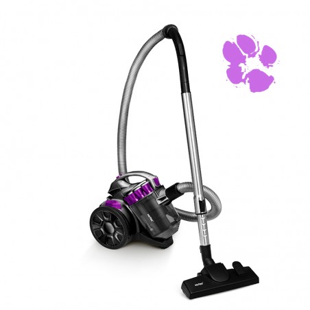 ASPIRATEUR TRAINEAU SANS SAC AVEC BROSSE POUR ANIMAUX ZII BLACK DE VORTEX