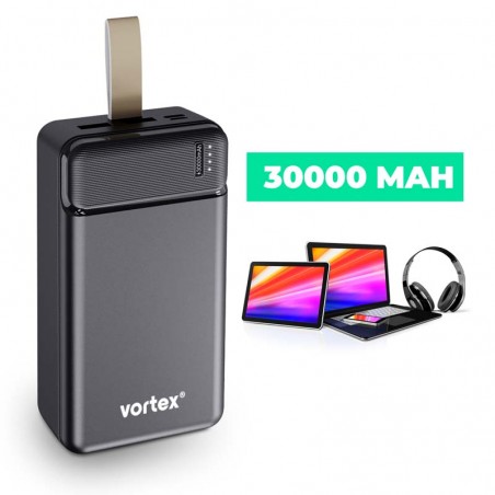 Batterie externe noire de 30000 mAh POWERHUB30 BLACK de Vortex